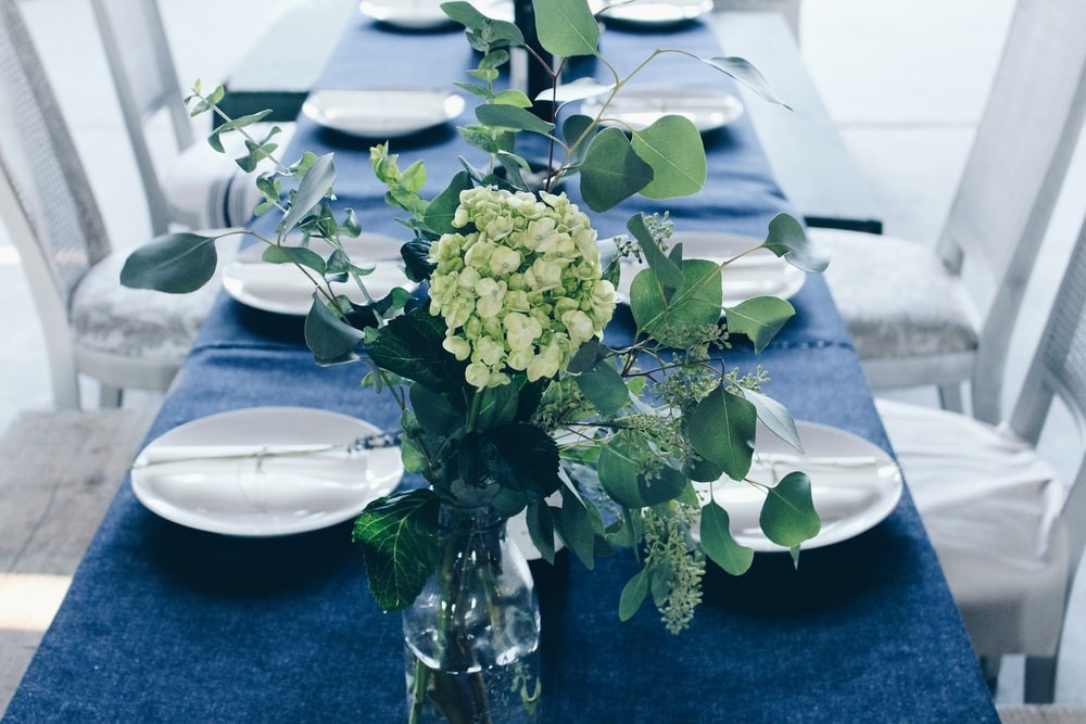 Hydrangea In Cylinder Glass Vase